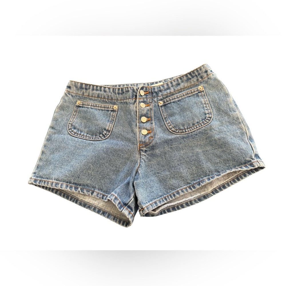 Y2K Vintage Jordache Patch Pocket Button Denim Shorts Jr 9/10 Blue 100% Cotton